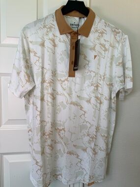 PRIMO Men's Tan & White Camo Polo Shirt